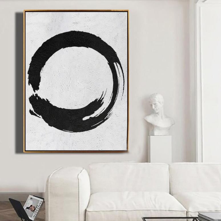 Black Circle - Black Circle Abstract Wall Art - Paints Lab