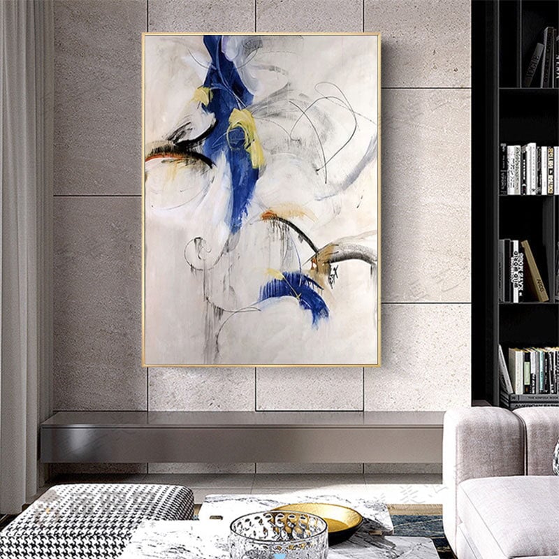 Blue Music Abstract Wall Art -  Blue Abstract Wall Art Paintings