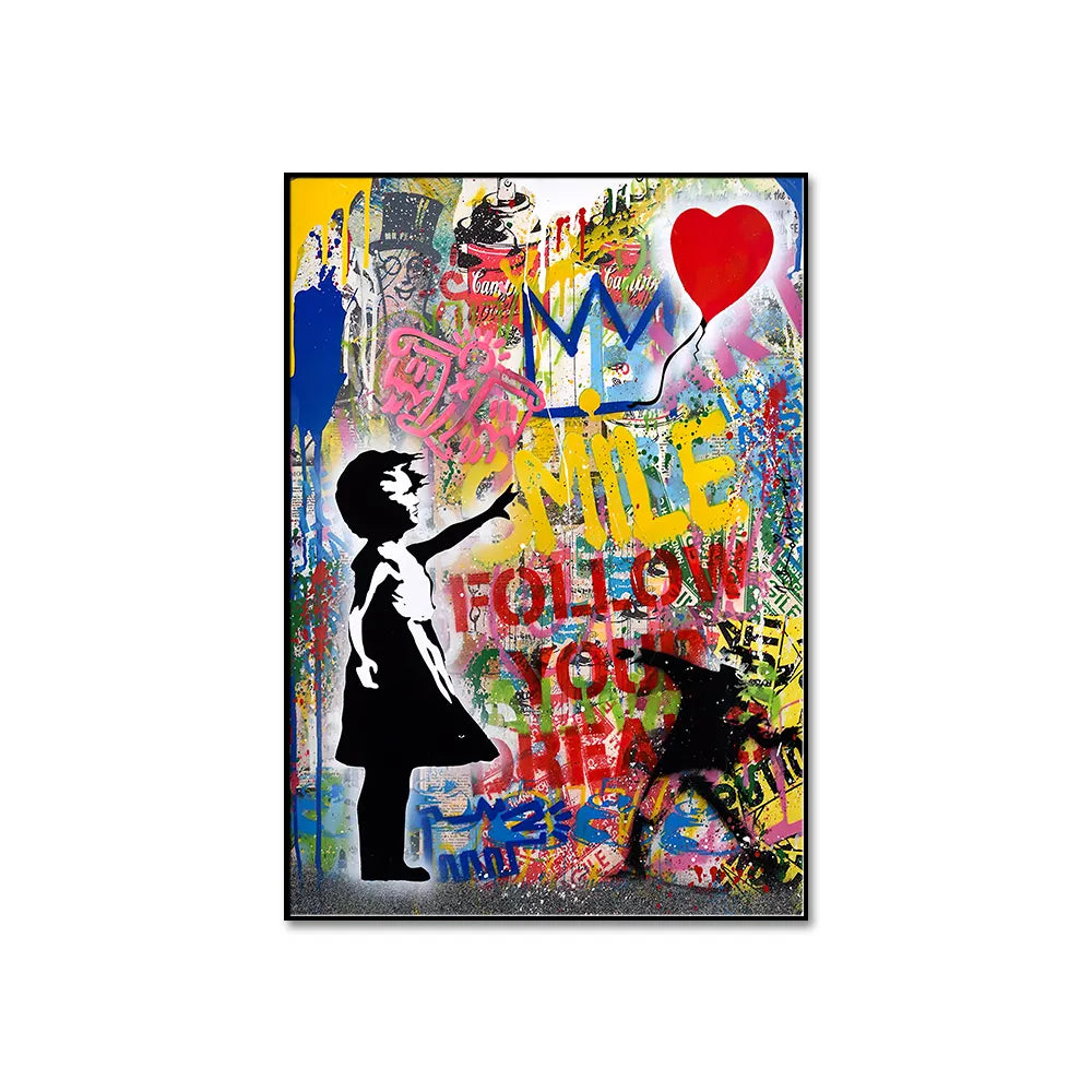 Balloon Girl Wall Art - Follow Your Dreams