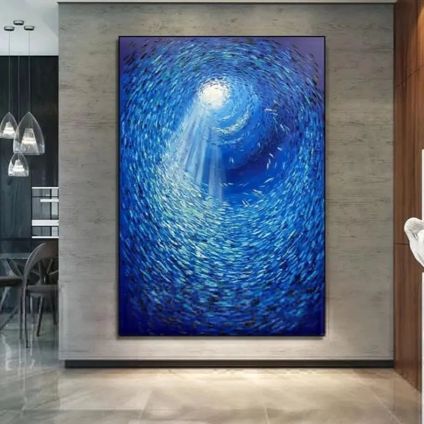 Schooling Fish 3D Textured Painting