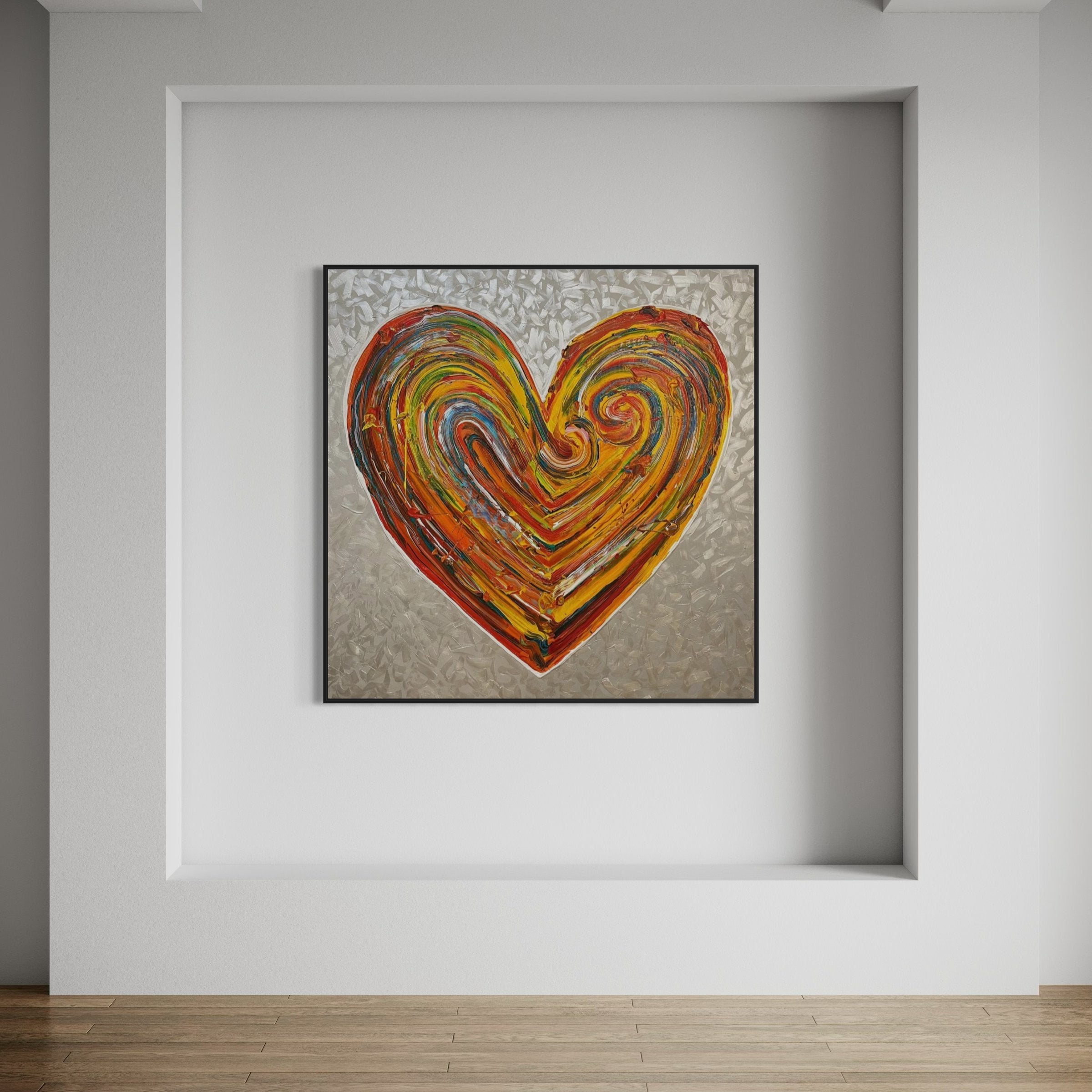 Modern Heart Textured Painting