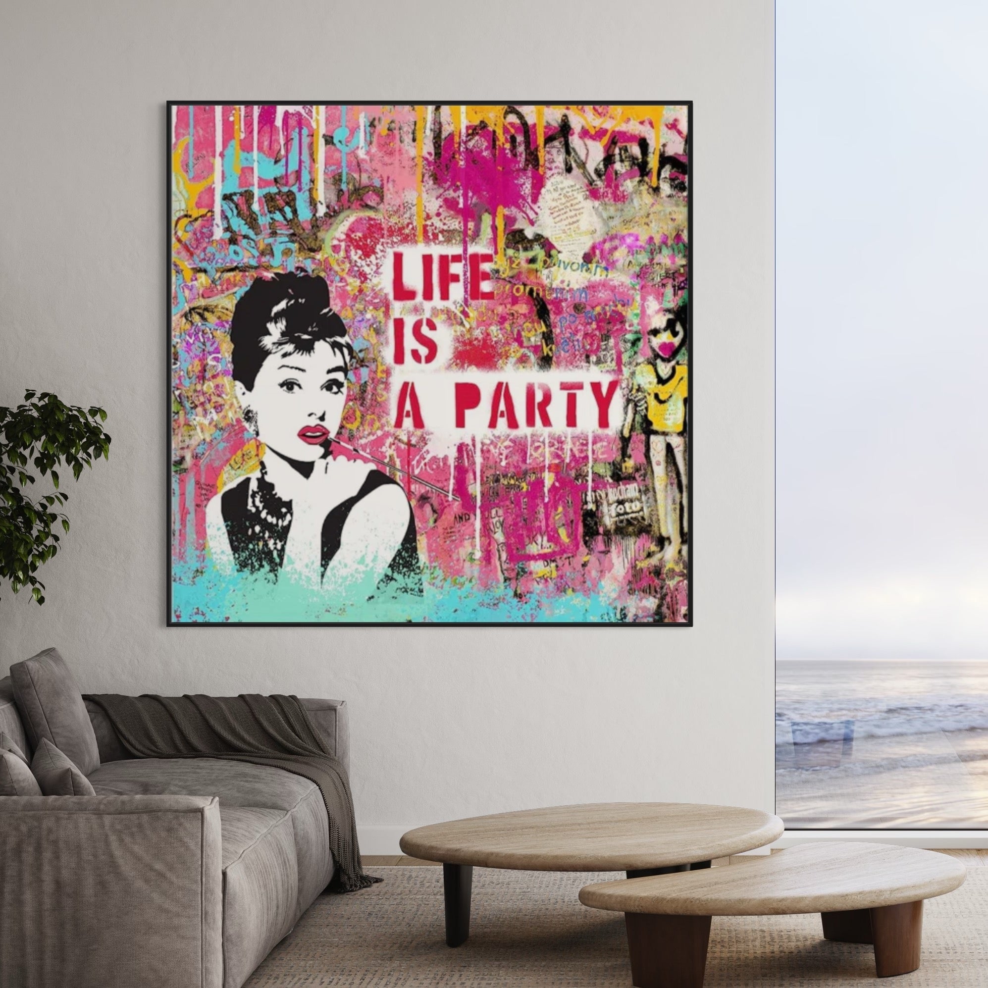 "Life is a Party" Graffiti Art