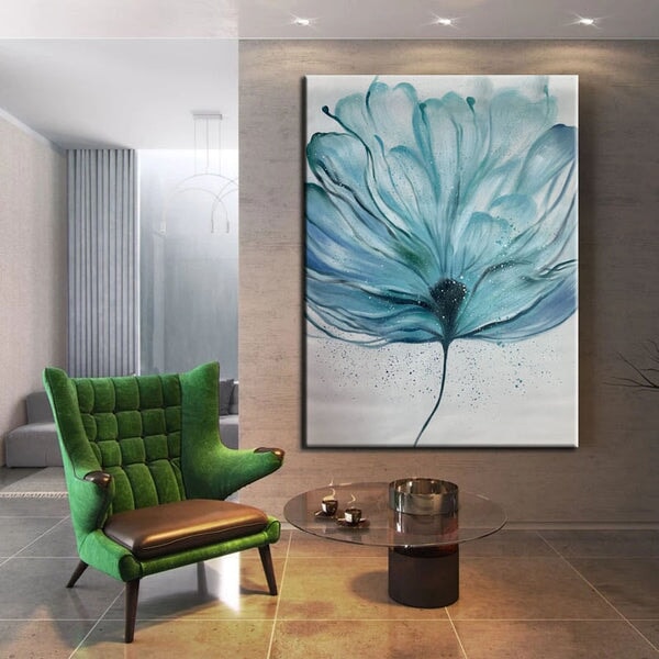 Blue Flower Abstract Art