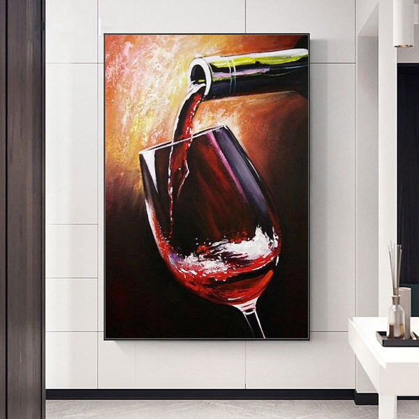 Red Wine Abstract Wall Art