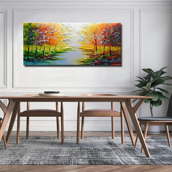 Autumn Forest Trees Abstract Wall Art - Trees Abstract Wall Art
