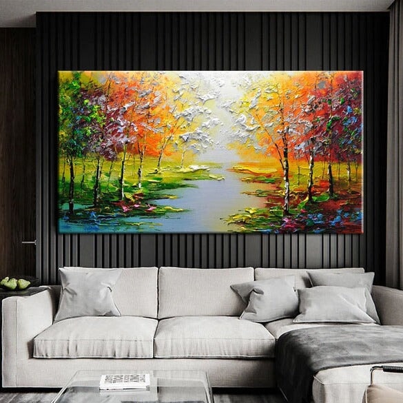 Autumn Forest Trees Abstract Wall Art - Trees Abstract Wall Art