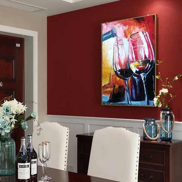 Two Glasses Of Wine Abstract Wall Art