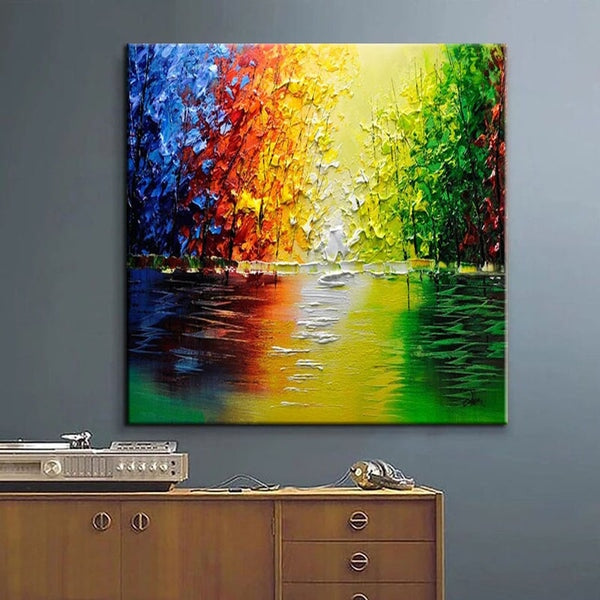 Colorful Forest Abstract Wall Art - Forest Abstract Wall Art