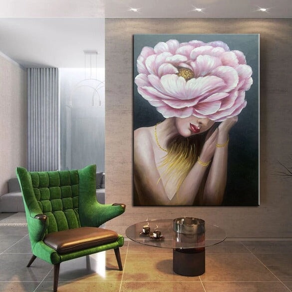 Pink Rose Abstract Wall Art