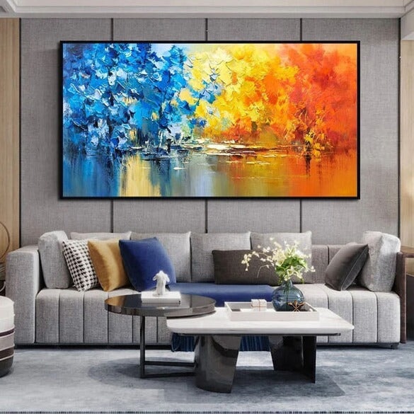 Yellow And Blue Trees Abstract Art