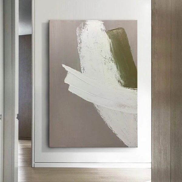 White On Gray Abstract Wall Art