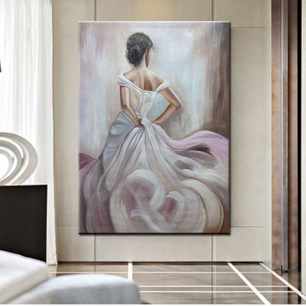 Girl In White Abstract Wall Art