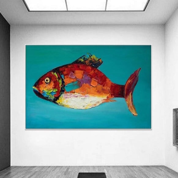 Orange Fish Abstract Art