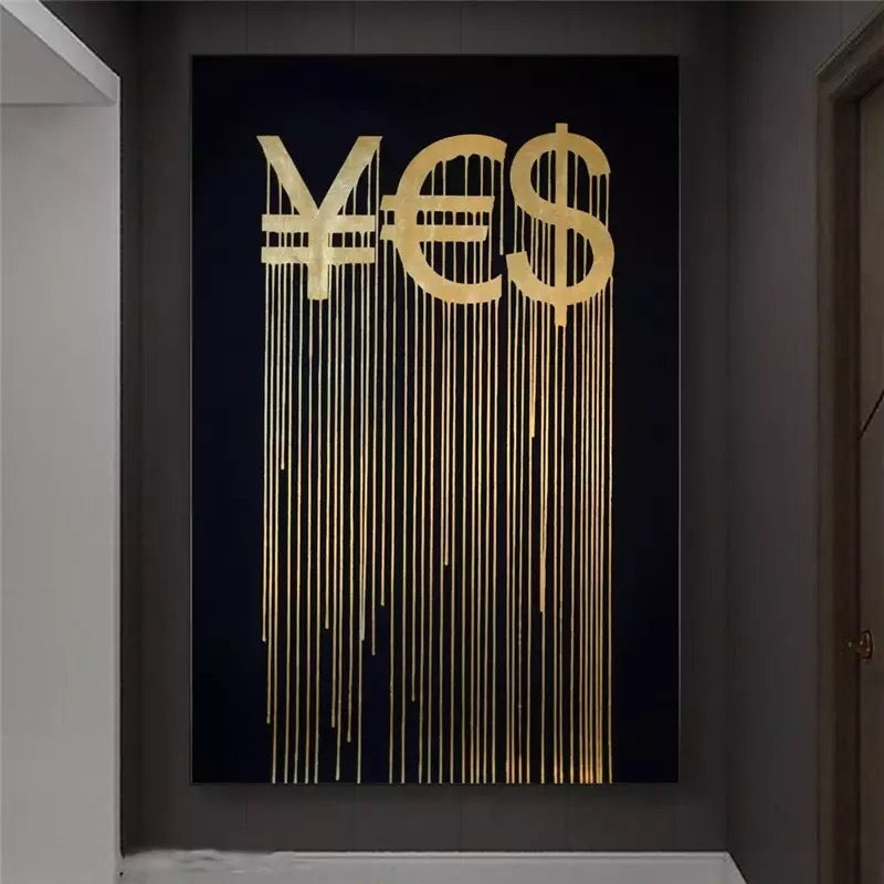¥€$ Gold Painting Abstract Wall Art - Gold Abstract Art - Paints Lab