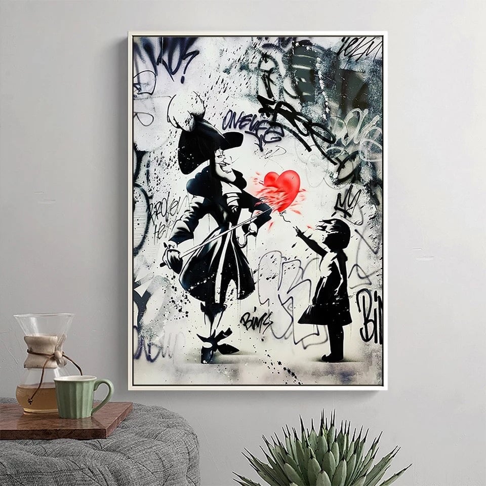 Balloon Girl with Musketeer - Girl Wall Art - Paints Lab
