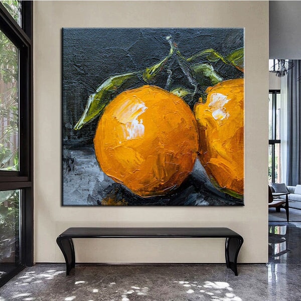 Two Oranges Abstract Wall Art