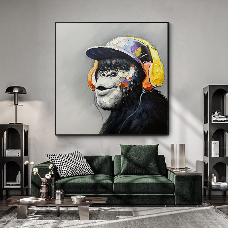 Funny Monkey Abstract Wall Art