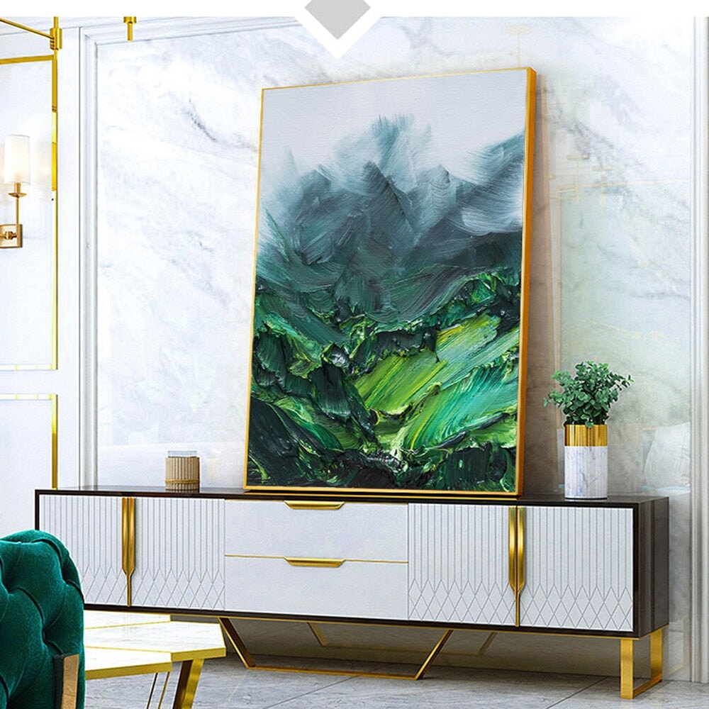 Abstract Painting "Green Mountain"