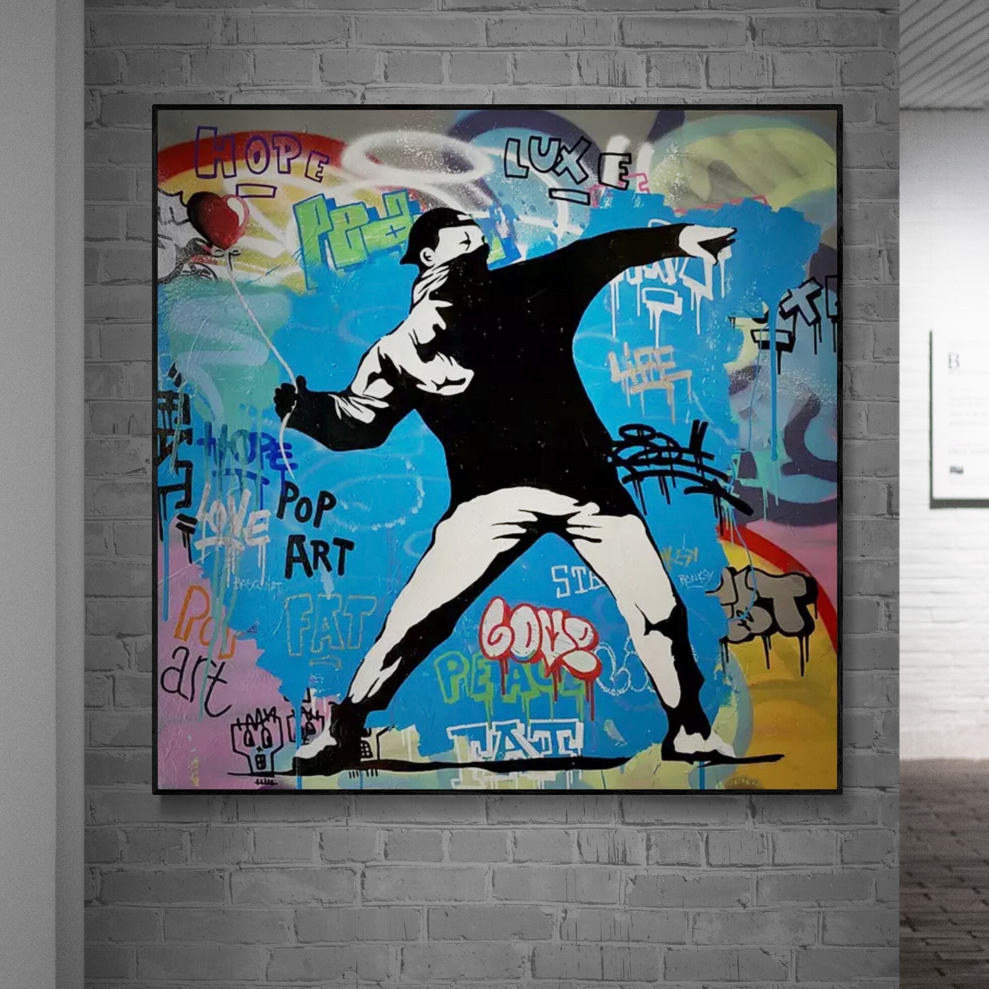 Banksy Man Thrower - Banksy Man Thrower Graffiti Art - Paints Lab