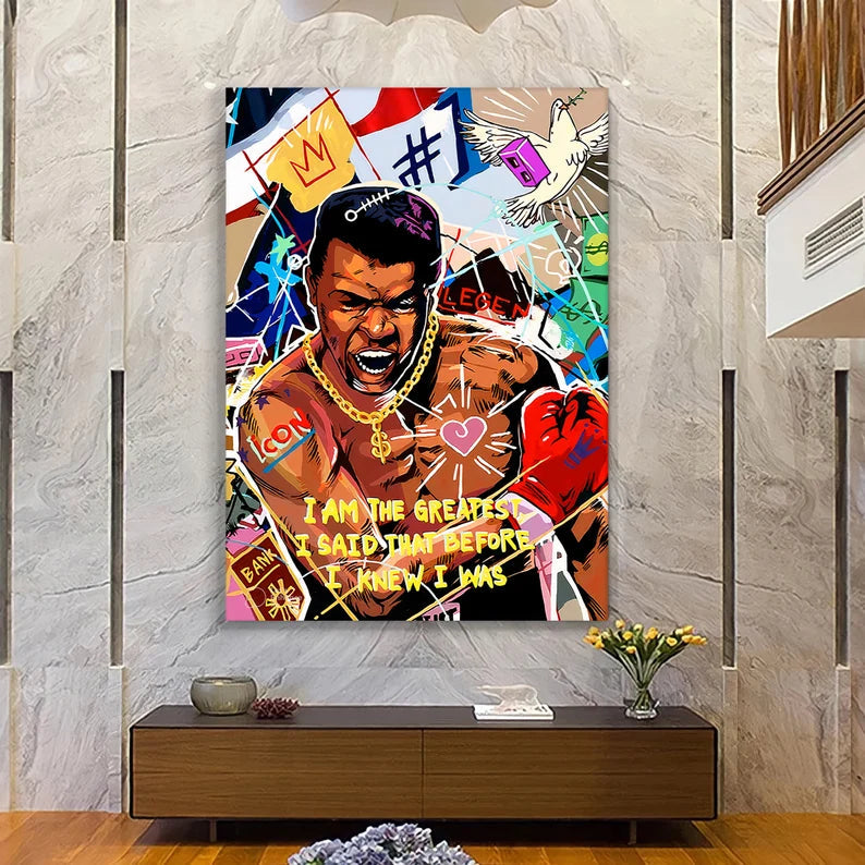 Muhammad Ali Motivational Graffiti Art