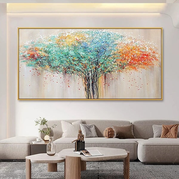 Colored Tree Abstract Art - Tree Abstract Wall Art - Paints Lab