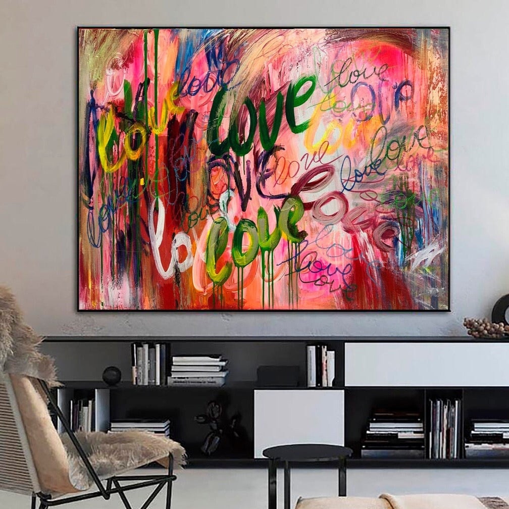 Abstract Wall Art Love - Love Wall Art - Paints Lab