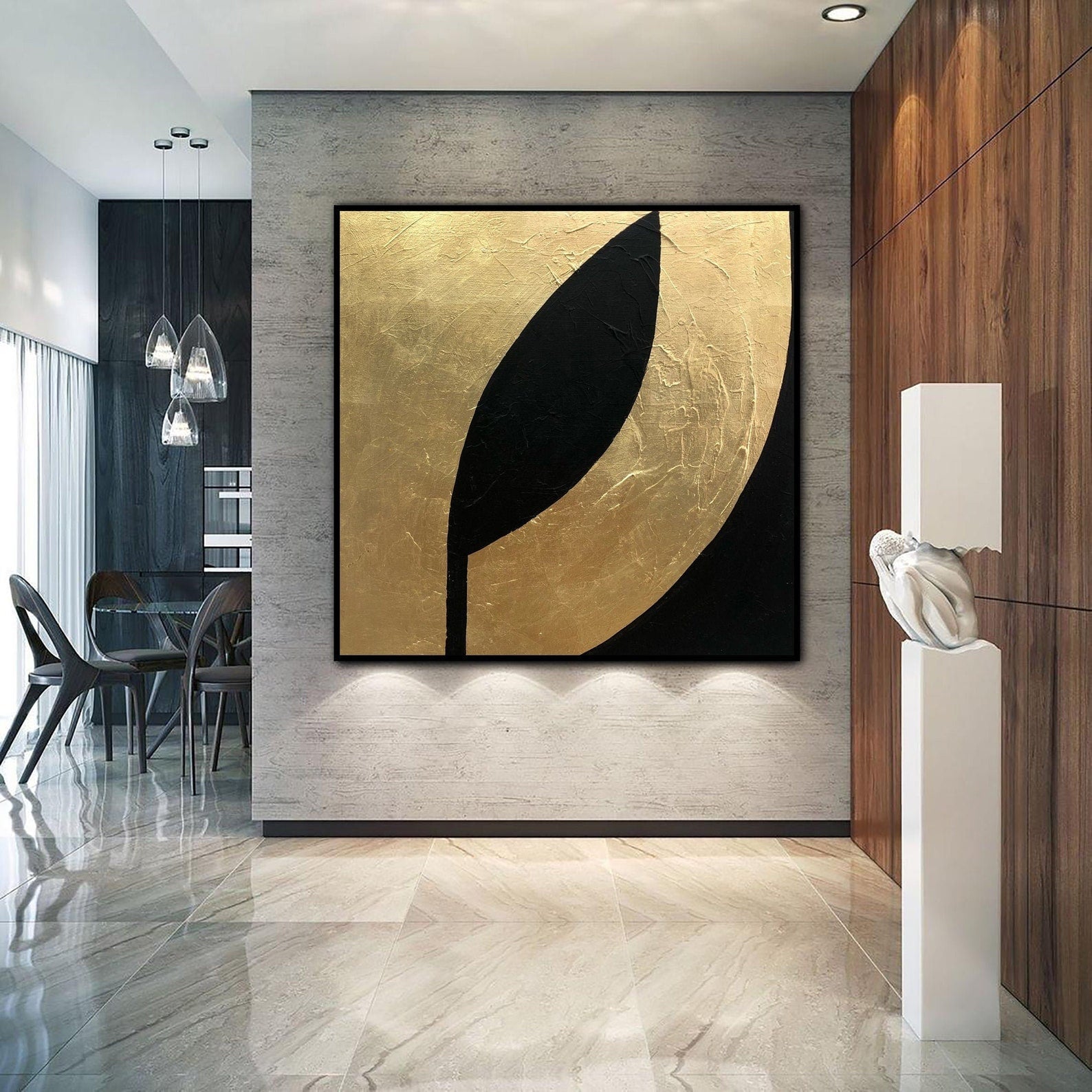 Gold Leaf Abstract Canvas Wall Art