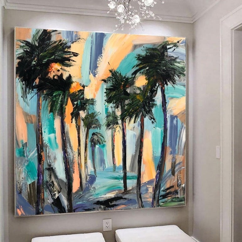 Palm Trees Abstract Painting