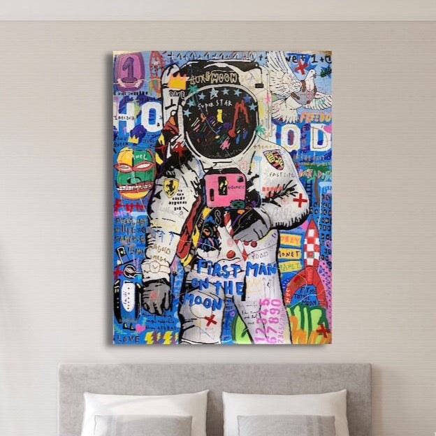 First Man On The Moon Pop Art Painting