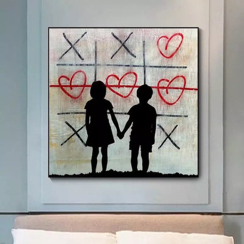 Love Tic-Tac-Toe Canvas Art