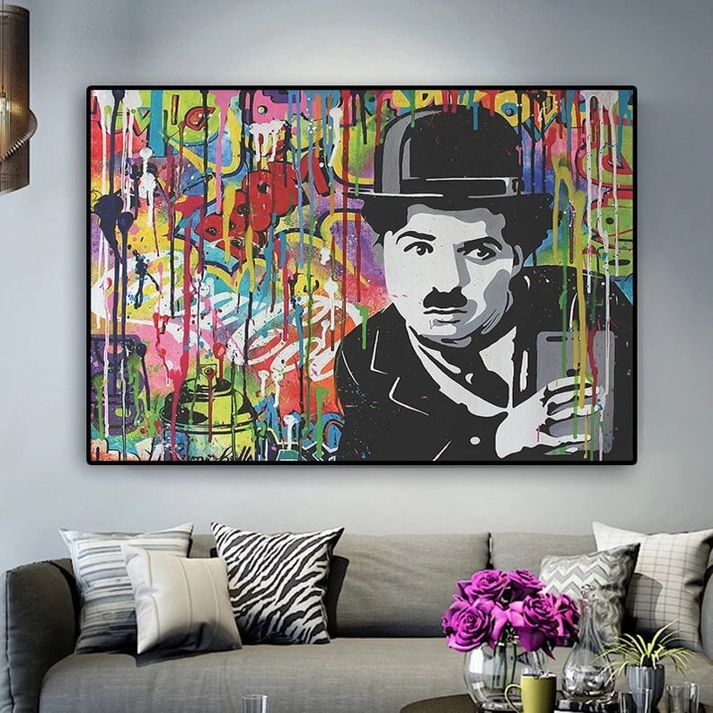 Charlie Chaplin - Charlie Chaplin Graffiti Art - Paints Lab 