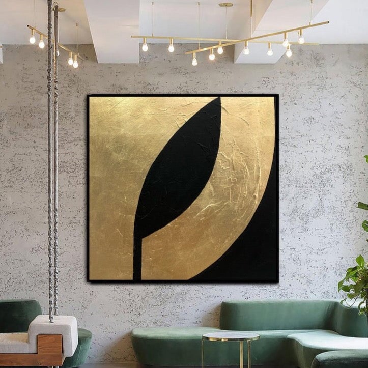 Gold Leaf Abstract Canvas Wall Art