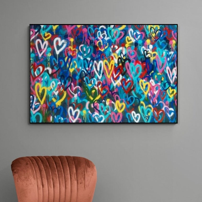 Love Hearts - Love Hearts Graffiti Art - Paints Lab