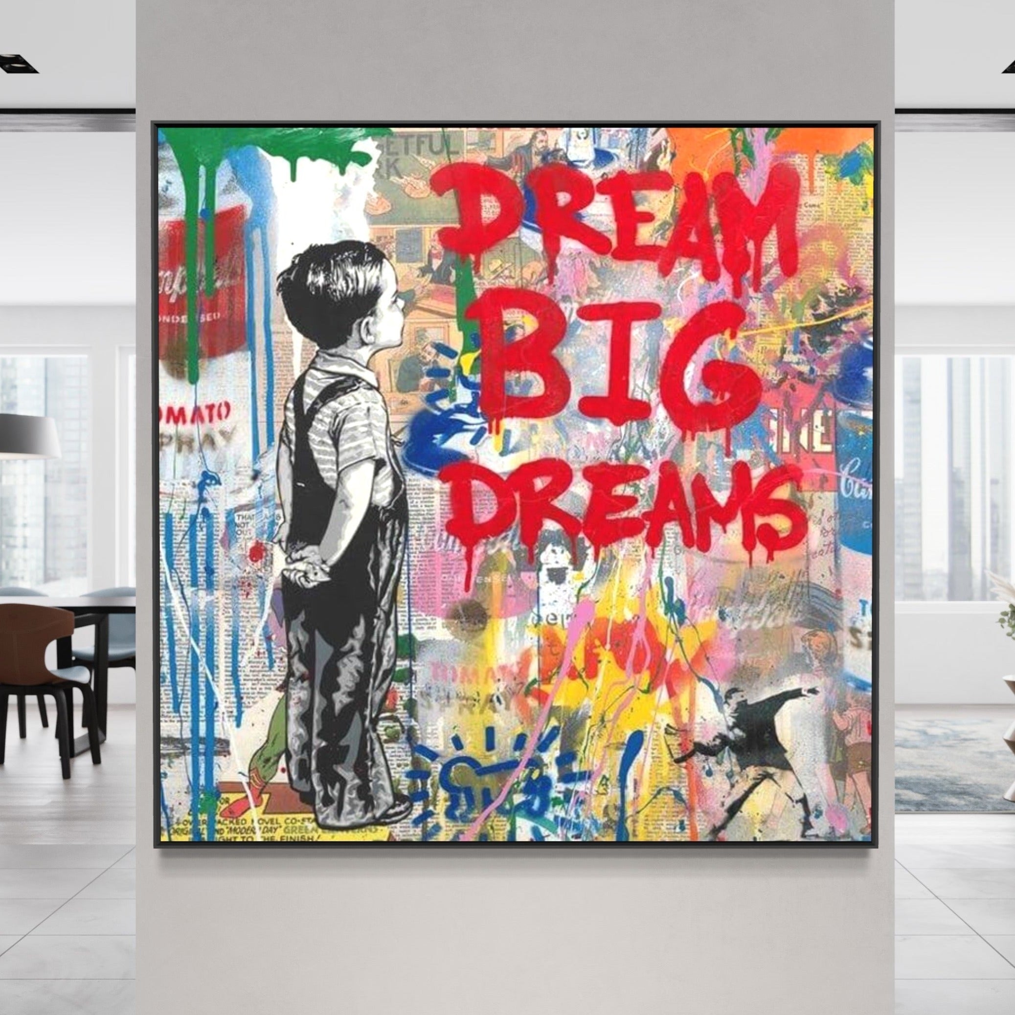 Banksy Dream Big Dreams Graffiti Art 100% Hand-Painted Reproduction