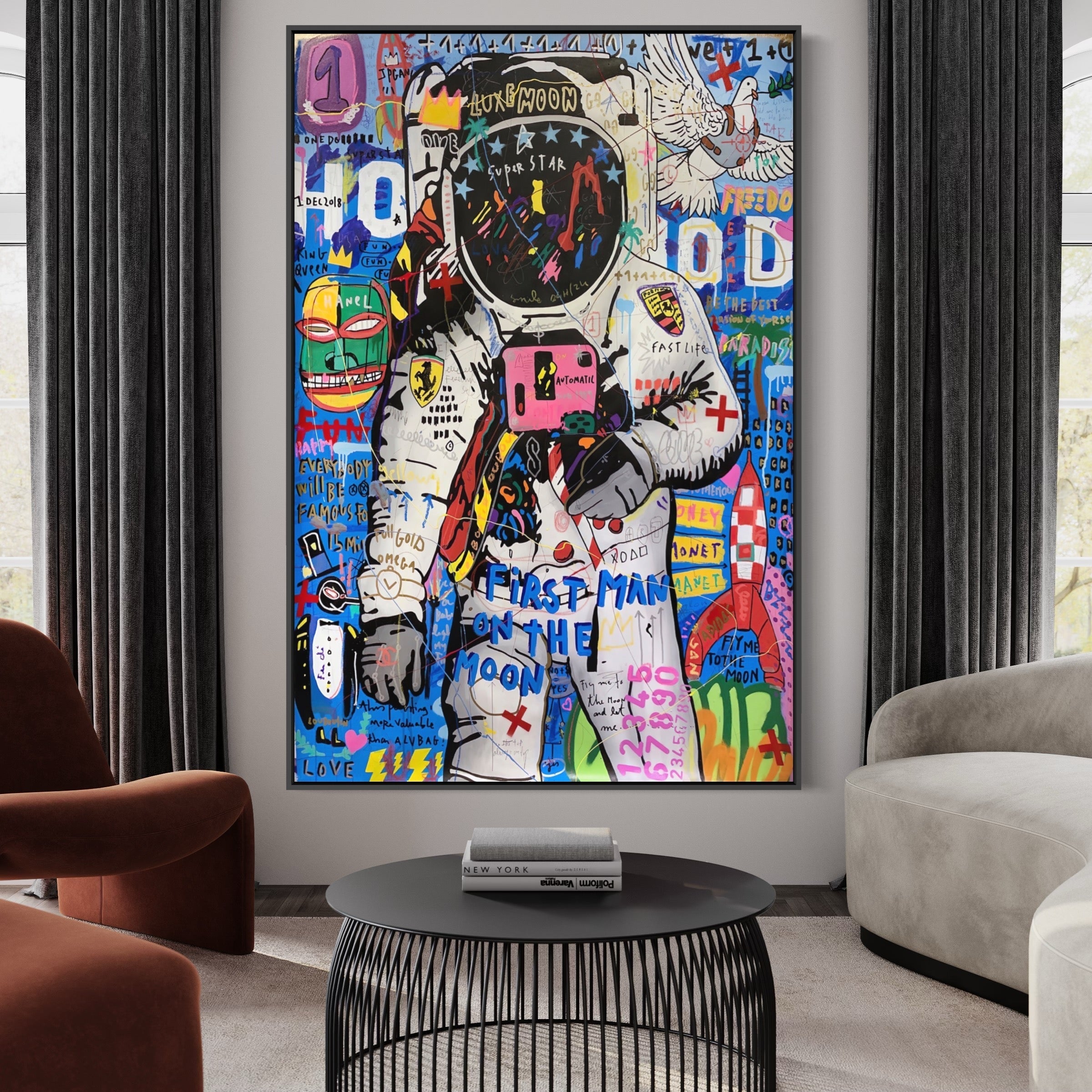 First Man On The Moon Pop Art Painting